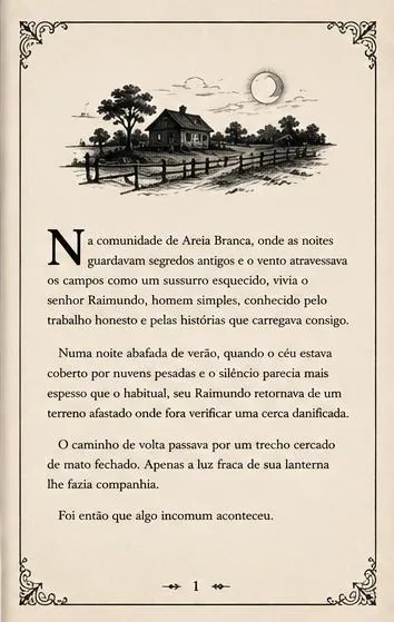 Página 1 da edição ilustrada de A Bola de Fogo de Areia Branca