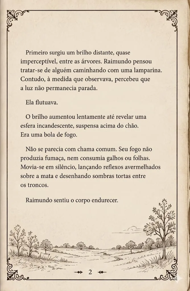 Página 2 da edição ilustrada de A Bola de Fogo de Areia Branca