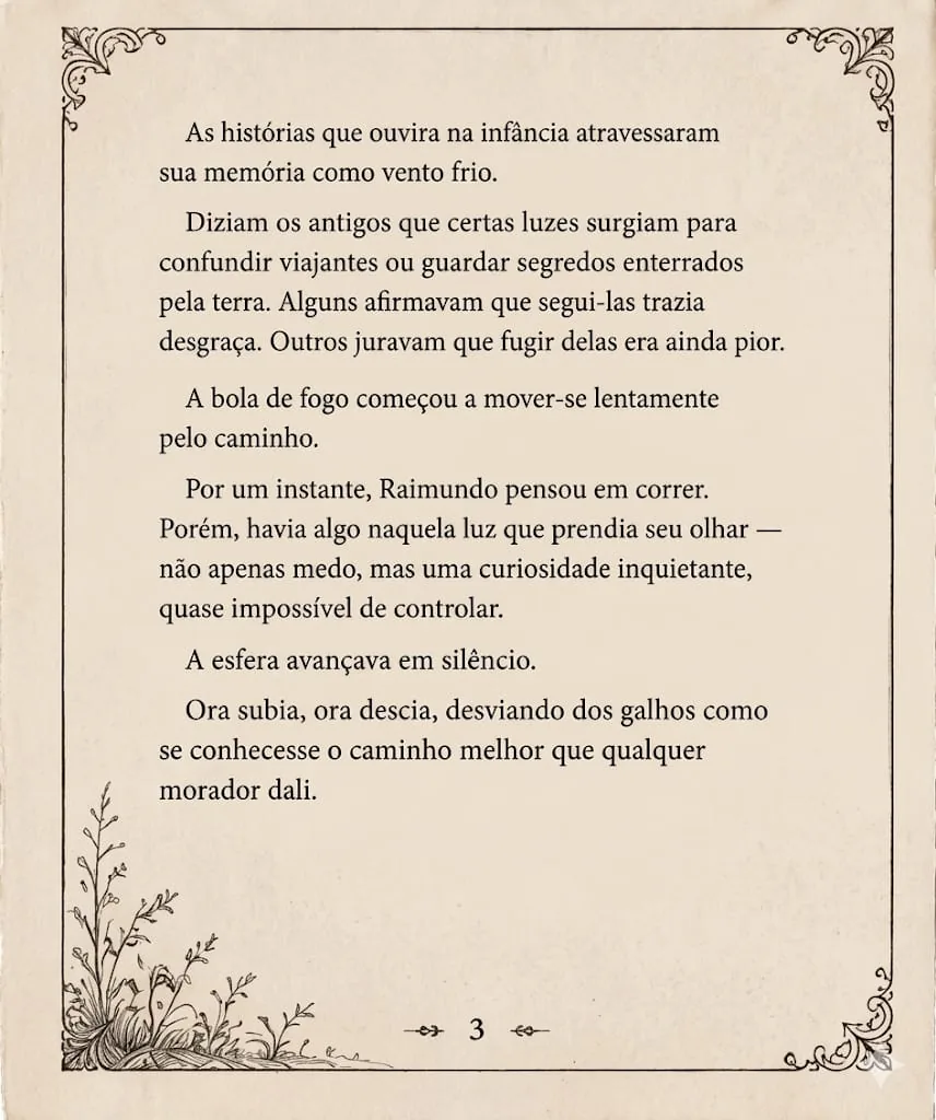 Página 3 da edição ilustrada de A Bola de Fogo de Areia Branca