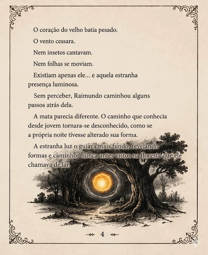 Página 4 da edição ilustrada de A Bola de Fogo de Areia Branca
