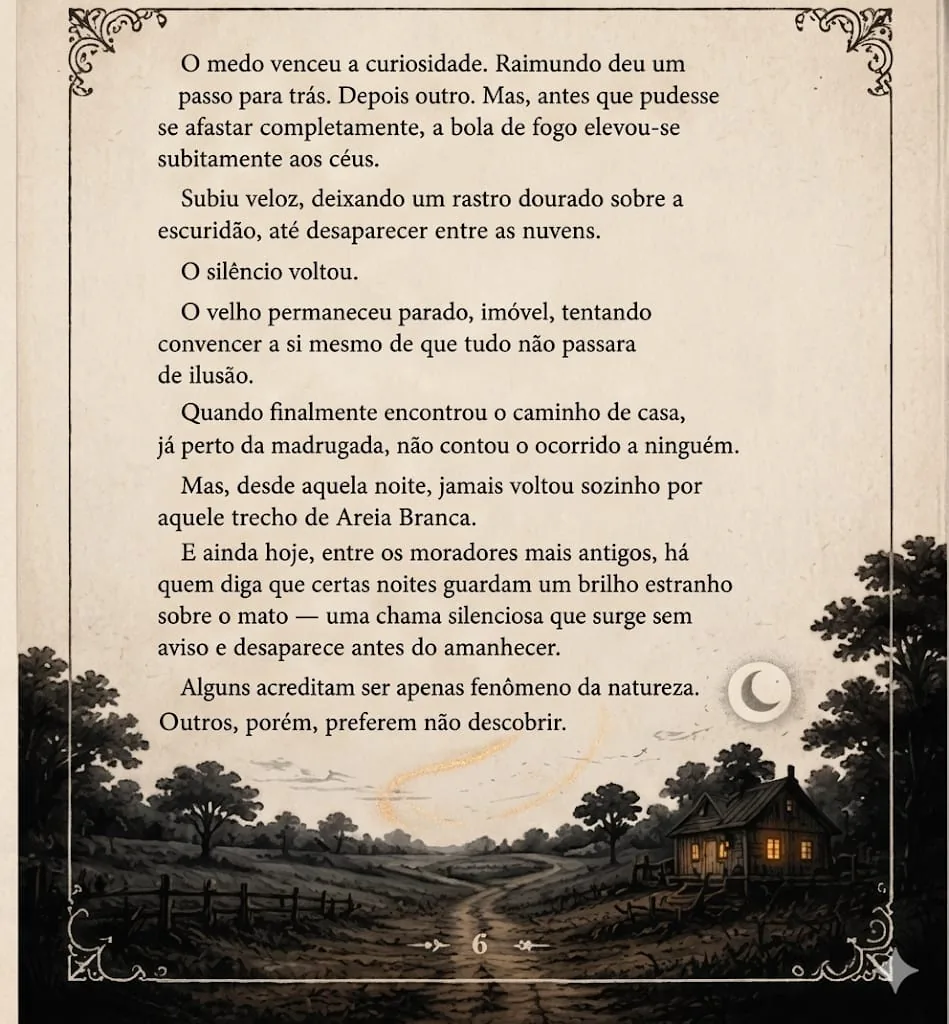 Página 6 da edição ilustrada de A Bola de Fogo de Areia Branca